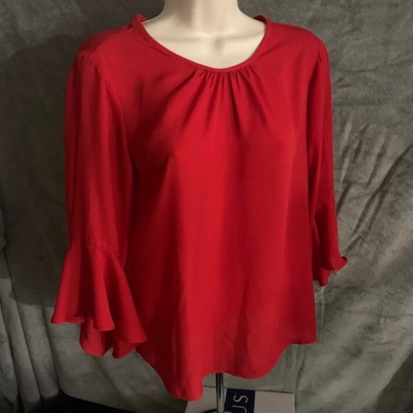 Banana Republic Red 3/4 Sleeve Blouse Size S - Picture 1 of 2